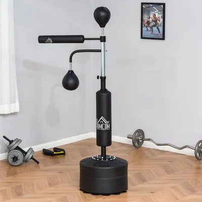 Imagen del producto de Saco de boxeo 3 en 1 con soporte: saco de boxeo, saco de velocidad, saco de golpeo. Altura ajustable de 160 a 230 cm