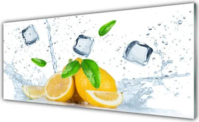 Produktbild von Acrylglasbilder 125x50 Wandbild Druck Limette Eiswürfel Küche