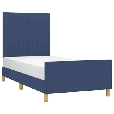Produktbild von vidaXL Bettgestell ohne Matratze Blau 100x200 cm Stoff