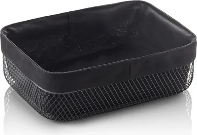 Produktbild von 6x Buffet Korb Metall eckig schwarz 27,5 x 20 x 8,5 cm