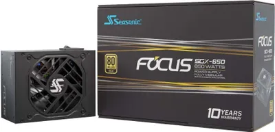 Produktbild von Seasonic FOCUS SGX-650, 650 W, 100 - 240 V, 50 - 60 Hz, 9 A, 100 W, 648 W