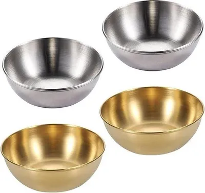 Produktbild von Famanu Snackschalen aus Edelstahl - 4 Stück, silber/gold