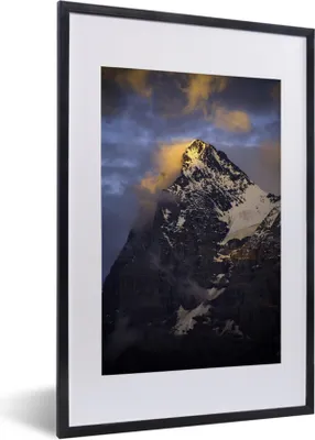 Produktbild von MuchoWow® MuchoWow® Gerahmtes Poster Bewölkter Eiger bei Sonnenuntergang in der Schweiz 40x60 cm - Poster mit zchwarzem Bilderrahmen - Poster in Rahmen
