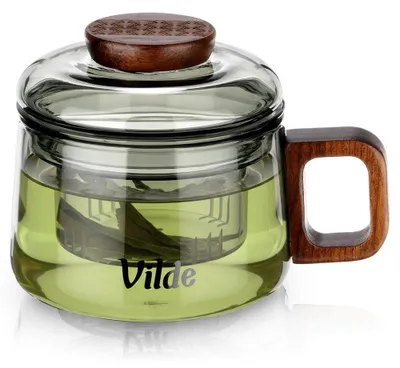 Immagine prodotto di Tazza da tè in vetro con infusore in borosilicato, 240 ml