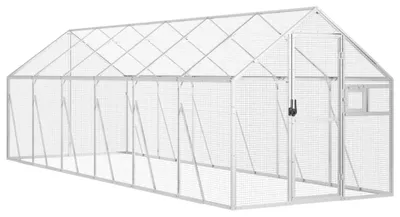 Produktbild von vidaXL Voliere Silbern 1,79x6x1,85 m Aluminium