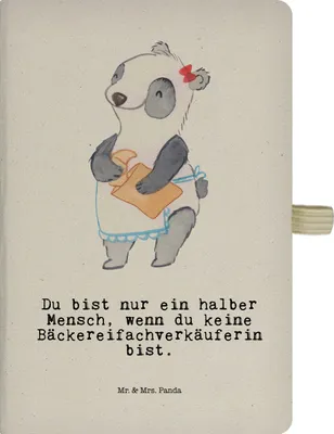 Produktbild von Mr. & Mrs. Panda Tagebuch Bäckereifachverkäuferin Herz - Transparent - Geschenk, Bäckerei, Backstube, Witzig, Beruf, Hardcover Notizbuch A4, Spruch, Jubiläum, Journal