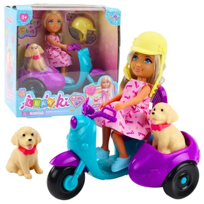 Imagen del producto de Ankiki Mini muñeca en un scooter de tres ruedas Juego de perros