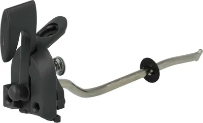 A close-up studio shot of a black and silver kitchen machine replacement part against a white background.
