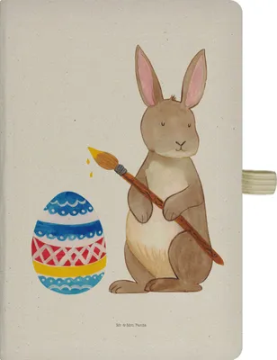 Produktbild von Mr. & Mrs. Panda Journal Hase Eier Malen - Transparent - Geschenk, Osterhase, A5, Skizzenbuch, Frohe Ostern, Tagebuch, Adressbuch, Kladde, Kaninchen, Ostergrüße