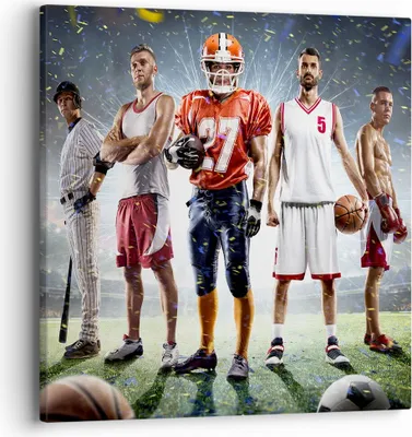 Produktbild von Bild auf Leinwand - Leinwandbild - Sport Sportler - 40x40cm - Wand Bild - Wanddeko - Wandbilder - Leinwanddruck - Bilder - Kunstdruck - Wanddekoration - Leinwand bilder - Wandkunst - AC40x40-3873