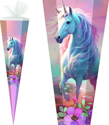 Produktbild von Stylex Schultüte 85 cm Mädchen 2026, Motiv:Einhorn
