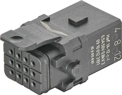 Produktbild von HARTING Han 1A Kompaktsteckverbinder Buchseneinsatz (F) Crimpanschluss, 12-polig 50V, 6,5A - 1 Stück