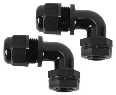 2er-Pack M16 90° wasserdichte Kabelverschraubung, Nylon, 6-10 mm