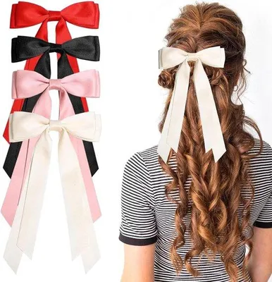 Immagine prodotto di Quattro lunghi fermagli e mollette in raso per capelli