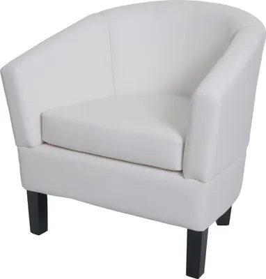 Image de Fauteuil Lounge HWC-O17, Fauteuil Club Fauteuil Cocktail, FSC®- similicuir ~ blanc