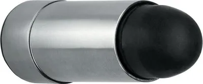 Produktbild von Wand-Türpuffer L. 78mm D. 32mm VA m. schwarzem Anschlagpuffer
