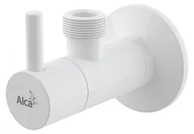 Obrázek produktu pro ALCA  ARV003B "Ventil rohový s filtrem 1/2""×1/2"", kulatý, bílá"