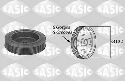 Produktbild von SASIC 4000704 Riemenscheibe Kurbelwelle für RENAULT CLIO II (BB0/1/2, CB0/1/2) 132mm