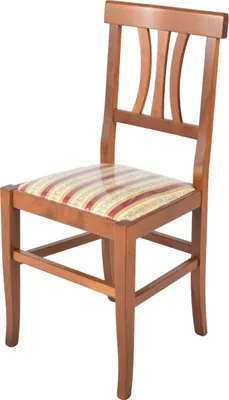 Produktbild von t m c s Tommychairs - Stuhl ARTEMISIA für Küche und Esszimmer, robuste Struktur aus lackiertem Buchenholz in der Farbe Helles Nussbraun und gepolsterte Sitzfläche mit Liseré Stoff bezogen