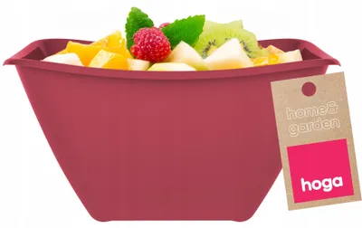 Produktbild von Hoga Kunststoffschüssel Salatschüssel 0,9L lebensmittelecht bordeauxrot