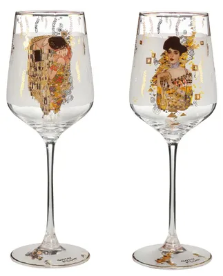 Produktbild von 2er Set Gustav Klimt Weingläser Der Kuss + Adele Bloch-Bauer 450ml Goebel