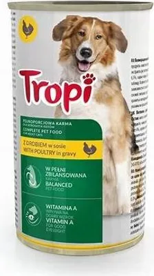 Obrázok produktu pre TROPI mokré krmivo pre psov s hydinou v omáčke 415 g POULTRY Pes