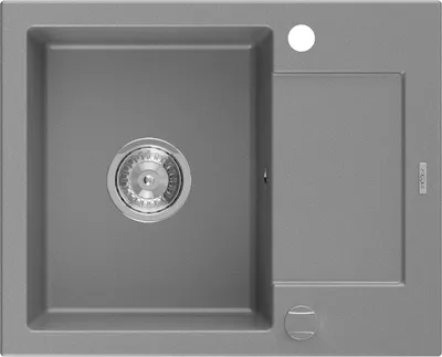 Produktbild von Mexen Enzo 1-Becken-Granitspüle mit kurzer Abtropffläche 576 x 465 mm, Grau - 6506571005-71