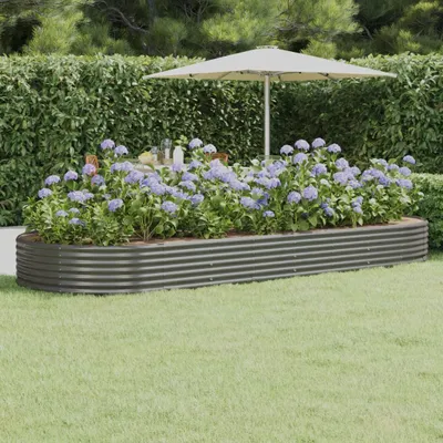 Immagine prodotto di Letto rialzato Acciaio verniciato a polvere 373x140x36 cm Grigio