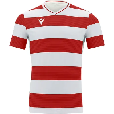 Image de Maillot Macron Alcyon à manches courtes pour homme - Blanc / Rouge