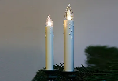 Produktbild von F-H-S LED-Baumkerze Slime Line Erweiterung kabellos innen incl. AAA Batterien 12,5cm Ø1,35cm elfenbein 5 Kerzen