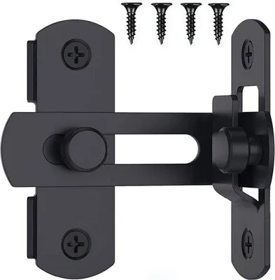 Image de Loquet pour porte coulissante noir, à ouverture à 90°