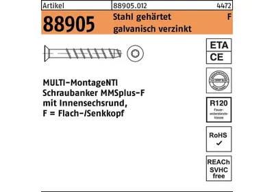 Produktbild von Schraubanker R 88905 MULTI-MONTI MMSplus-F 7,5 x 160/105/125 T40 Stahl gehrtet galvanisch verzinkt