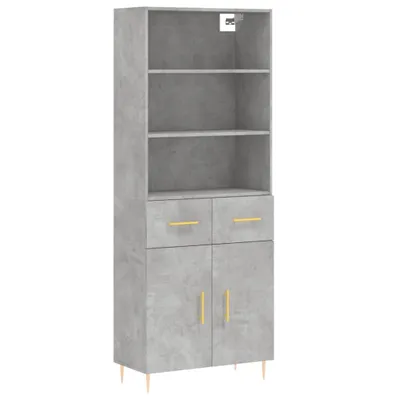 Produktbild von Highboard Betongrau 69,5x34x180 cm Holzwerkstoff