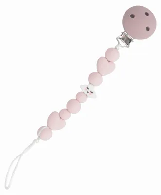 Produktbild von PARSA Beauty Baby Schnullerkette rosa mit Silikonkugeln sicheres Zubehör