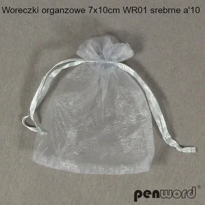 Obrázok produktu pre Strieborné organzové vrecká 7x10cm 10ks