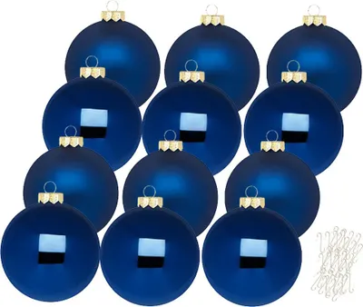 Produktbild von Weihnachtskugeln 12 Stk 8cm Midnight Blue mit Haken