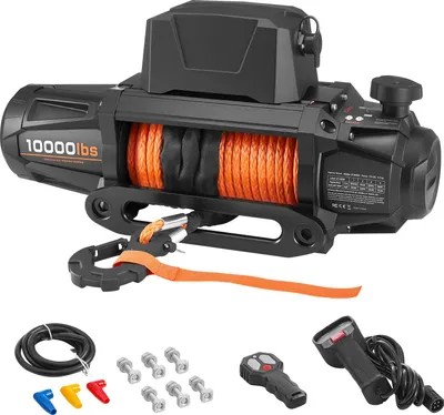 Obrázok produktu pre Elektrický navijak SucceBuy, 4500 kg, 12 V DC, syntetické lano Φ8,9 mm x 27,4 m, bezdrôtové a káblové diaľkové ovládanie, IP68, pre terénne vozidlá a džípy