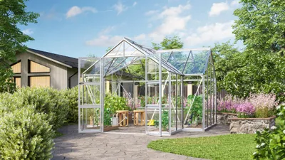 Produktbild von Vitavia Gewächshaus "Campus" aluminium eloxiert 3 mm ESG