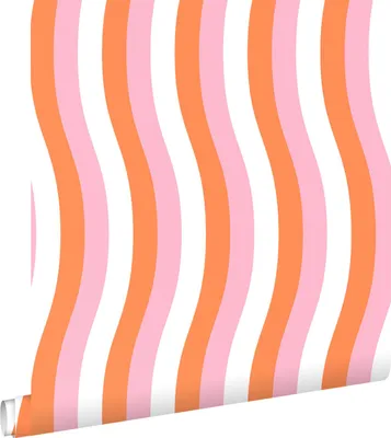 Obrázok produktu pre ESTAhome tapeta vlnité pruhy oranžová a ružová 50 x 900 cm