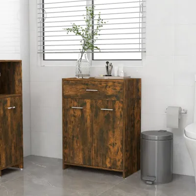 Produktbild von Möbel Badezimmerschrank Räuchereiche 60x33x80 cm Holzwerkstoff - Badezimmer &38985