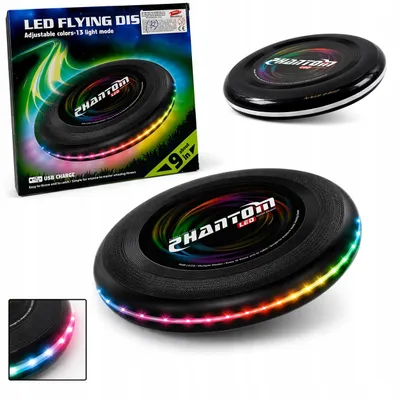 Produktbild von Leuchtendes LED Frisbee 22cm - Fliegende UFO Wurfscheibe mit 13 RGB Lichtmodi