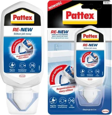 Produktbild von Pattex RE NEW Silikon Renovierer 80ml Weiß Fugen Versiegelung Bad Küche