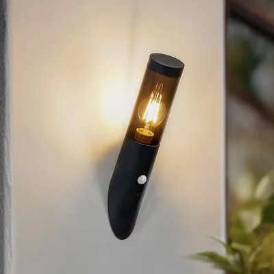 Produktbild von Lindby Außenwandleuchte Statius, anthrazit, Eisen, Sensor