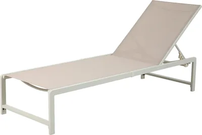 Immagine prodotto di AXI Zane Sdraio da Giardino in Beige / Marrone | Sdraia con telaio in metallo regolabile in 5 posizioni | Lettino prendisole per esterni