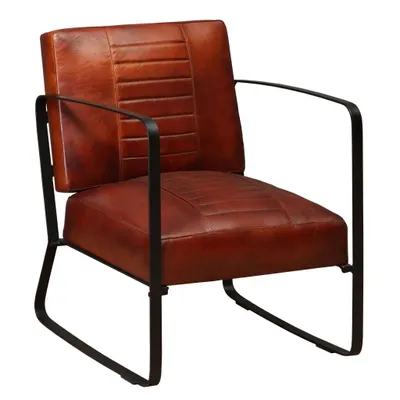 Image de Fauteuil marron cuir véritable