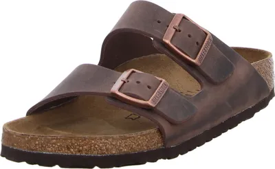 A single Birkenstock Arizona sandal is shown from a slightly elevated side angle against a white background.