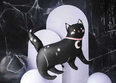 Produktbild von Folienballon schwarze Katze 81x80cm Schwarz