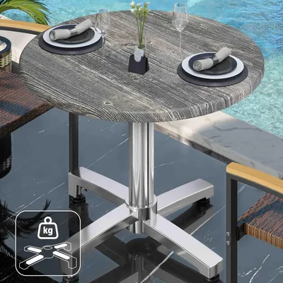 Produktbild von WBO | Bistro Außen Tisch | Ø:H 60 x 78,5 cm | Felsen / Aluminium | Rund | Zusatzgewicht | Bistro Tisch Gastro Tisch