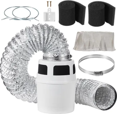 Image de SucceBuy Kit de ventilation 3 en 1 pour sèche-linge d'intérieur avec seau et tuyau de 150 cm pour sèche-linge électrique