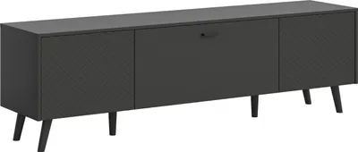 Produktbild von Lowboard >Linea< 2 Türen, 1 Klappe, in grau - 185x55x40cm (BxHxT)